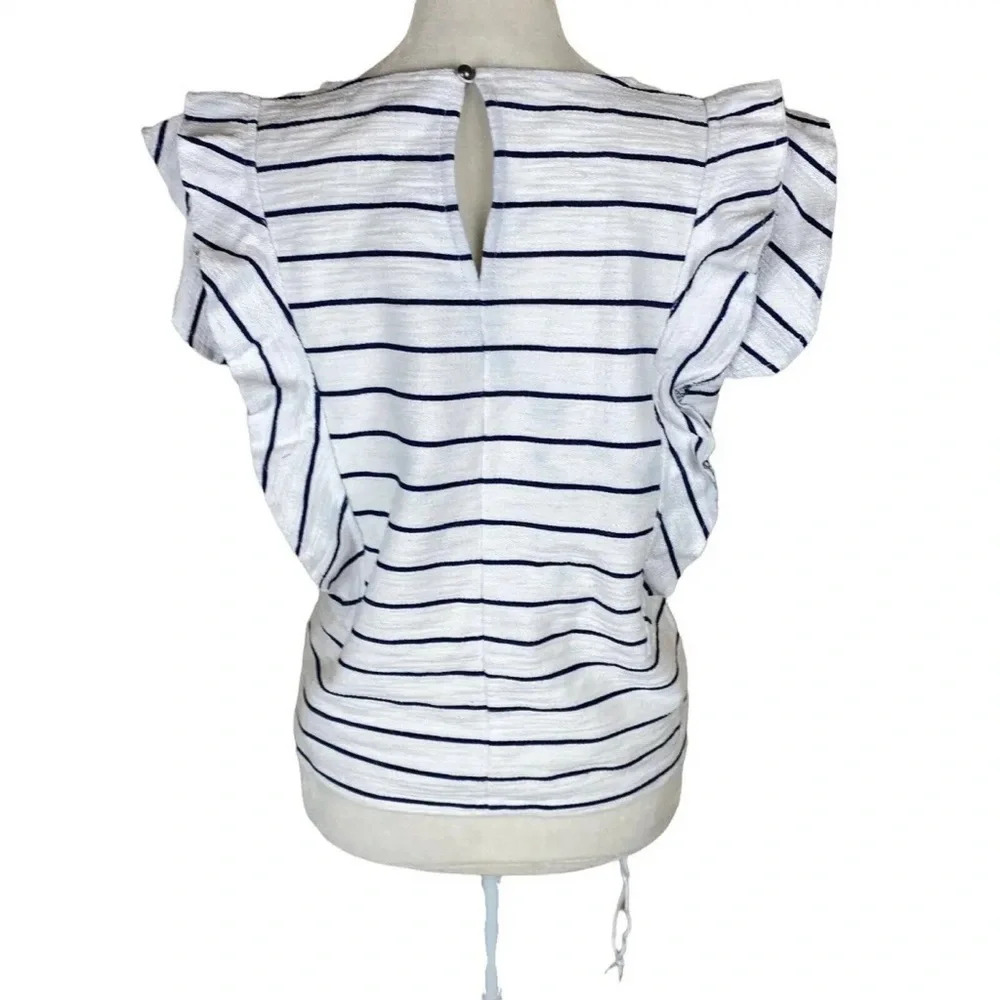 Anthropologie LIKE NEW ruffle sleeve top XS - Picture 10 of 11
